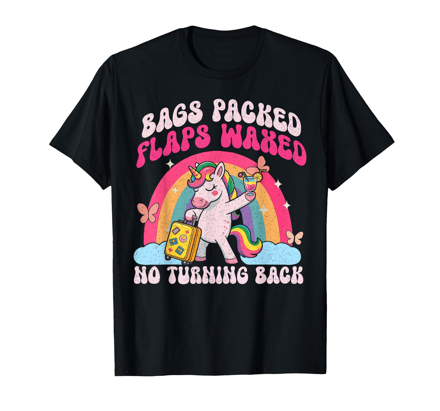 Funny Unicorn Inappropriate Dirty Bags Packed Flaps Waxed T-Shirt
