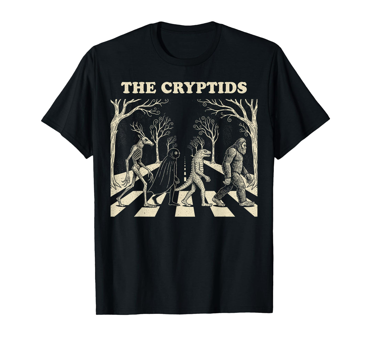 The Cryptids Funny Mythical Bigfoot Mothman Graphic T-Shirt