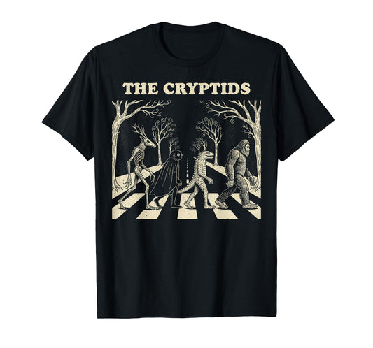 The Cryptids Funny Mythical Bigfoot Mothman Graphic T-Shirt