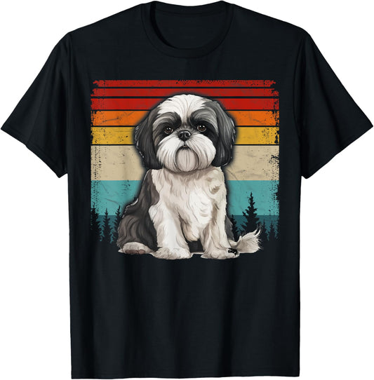 Shih Tzu Dog Vintage Style Distressed Retro Shih Tzu T-Shirt