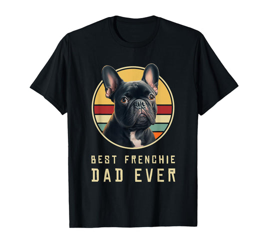 Funny French Bulldog Retro Outfits Clothes Frenchie Dog Dad T-Shirt
