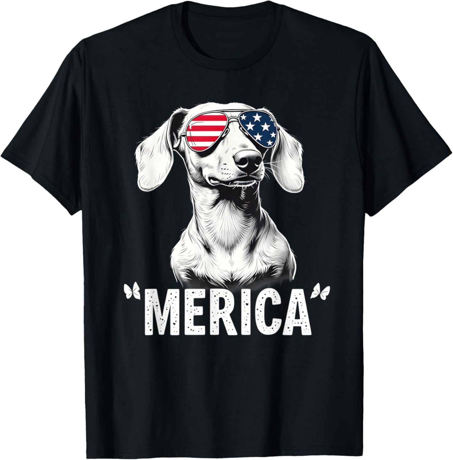American Flag Merica dachshund dog 4th Of July kids women T-Shirt