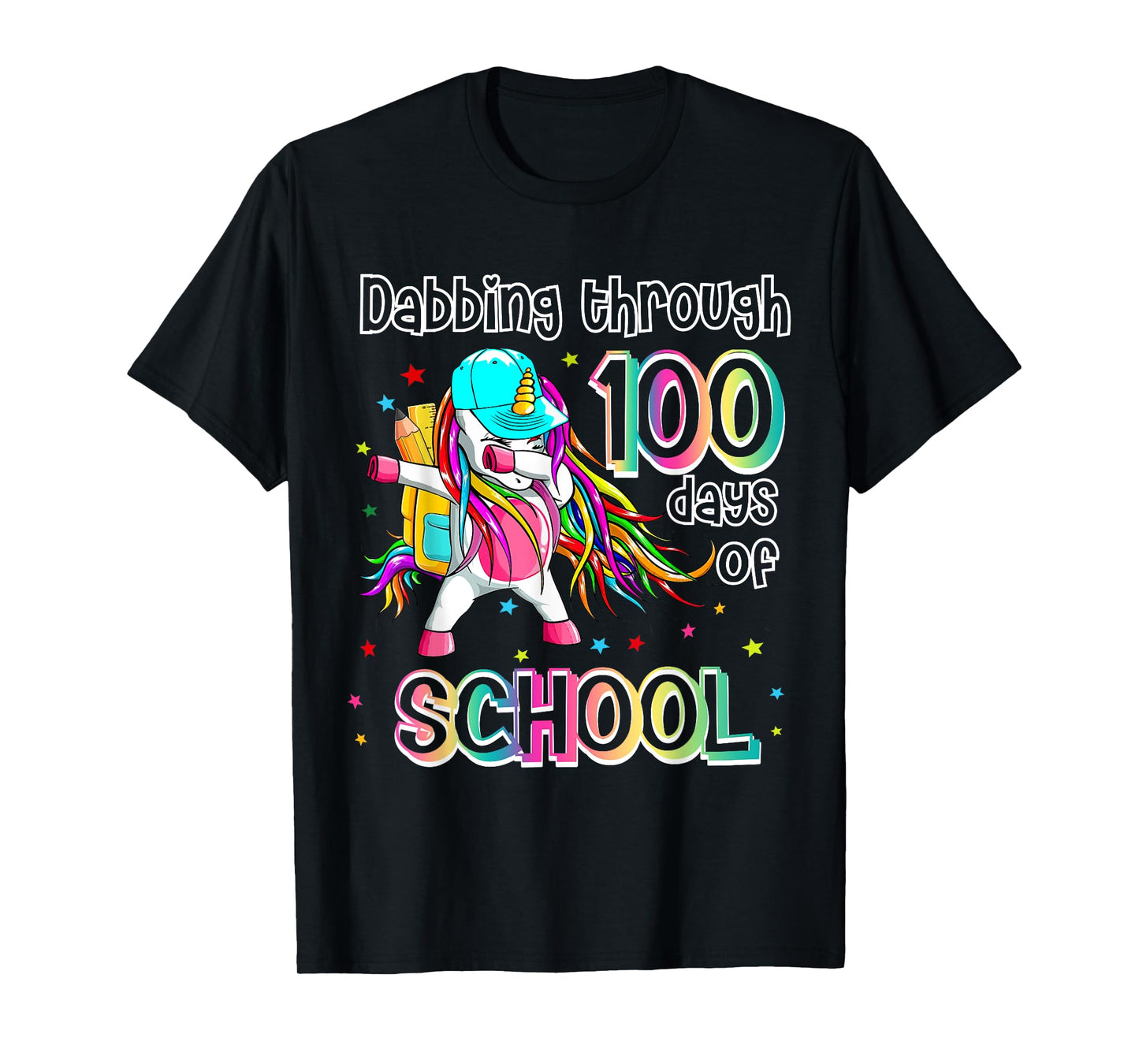 Dabbing Unicorn 100th Day Of School 100 days of school Girls T-Shirt