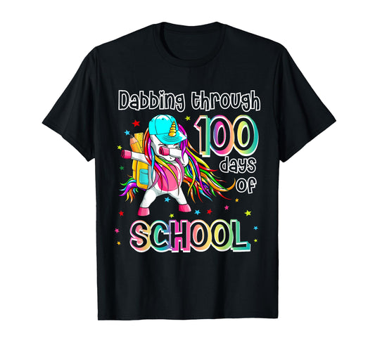 Dabbing Unicorn 100th Day Of School 100 days of school Girls T-Shirt