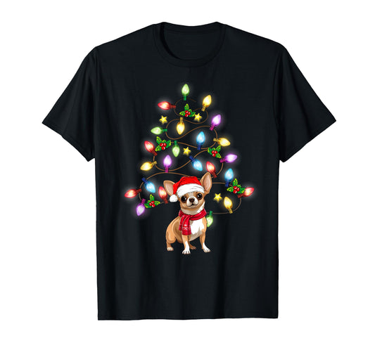 Chihuahua Cute Dog Santa Christmas Tree Decor T-Shirt