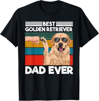 Best Golden Retriever Dad Ever Dog Dad Fist Bump T-Shirt