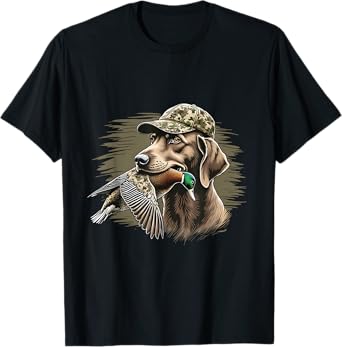 Duck Hunting Dog Camouflage Hat Waterfowl Retriever Custome T-Shirt