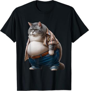 Funny Fat Cat Graphic Fat Kitten Design Chubby Cat Lover T-Shirt