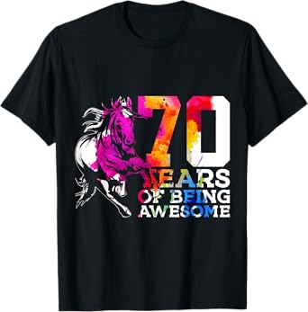 HORSE 70 YEARS OF BEING AWESOME RIDING 70TH BIRTHDAY T-Shirt