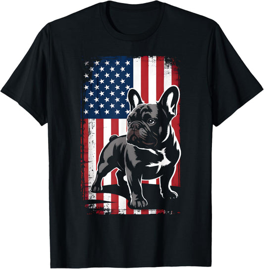 French Bulldog American Flag 4th Of July Patriot Men Women T-Shirt