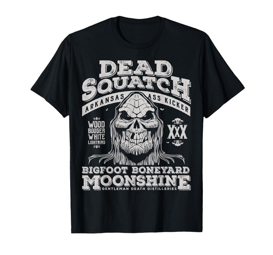 Dead Squatch Big Foot Boneyard Moonshine Halloween T-Shirt