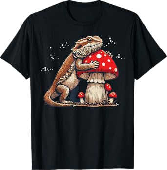 Bearded Dragon Mushroom Beardie Cottagecore Men Women Kids T-Shirt