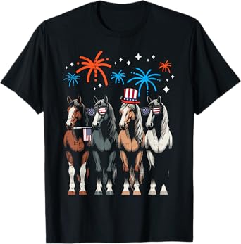 4th Of July Horse Equestrian Independence Men Women Kid T-Shirt