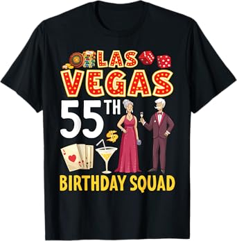 Las Vegas 55th Birthday Squad Party Casino Drinking Together T-Shirt