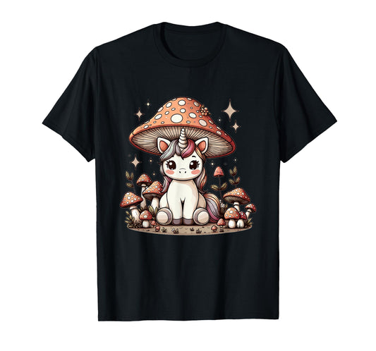 Unicorn Cottagecore Mushroom Fungi Cute Aesthetic Unicorn T-Shirt
