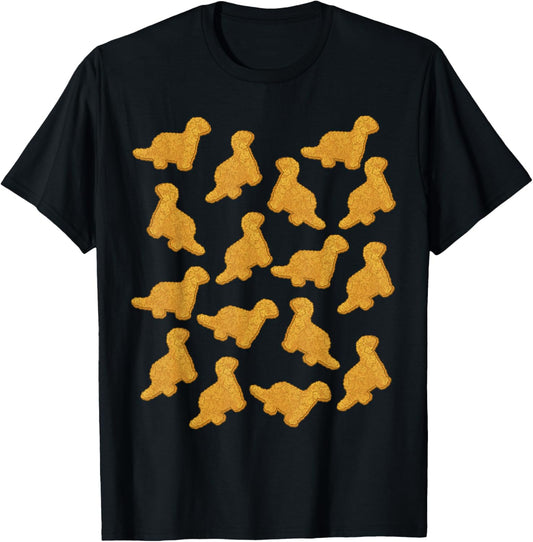 Dino Chicken Nugget Pattern T-Rex Dinosaur Nugget T-Shirt