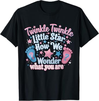 Twinkle Twinkle Little Star Gender Reveal Baby Shower T-Shirt