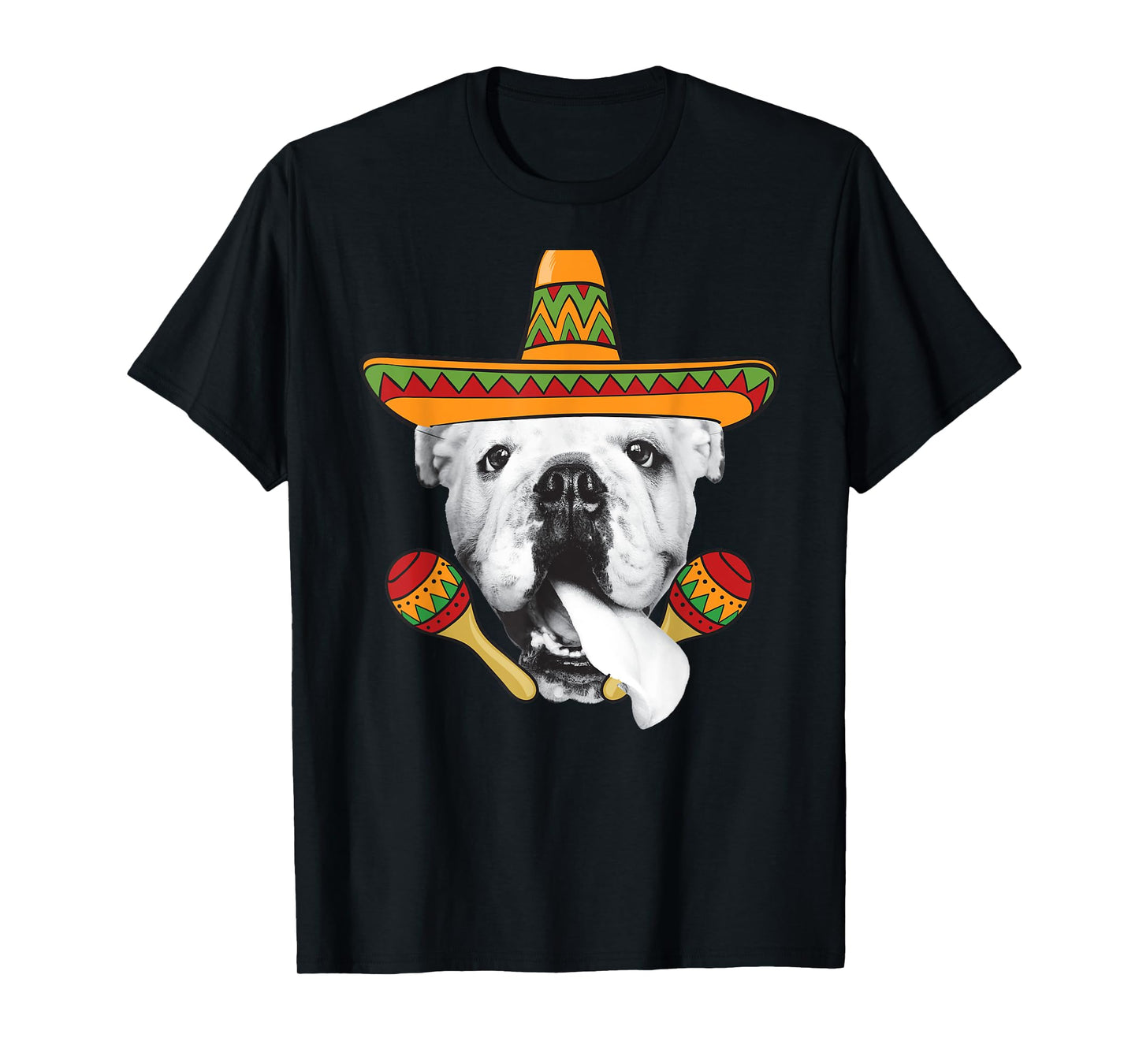 English Bulldog Cinco de Mayo T-Shirt Funny Dog Sombrero Tee T-Shirt for Men Women Girls Kids