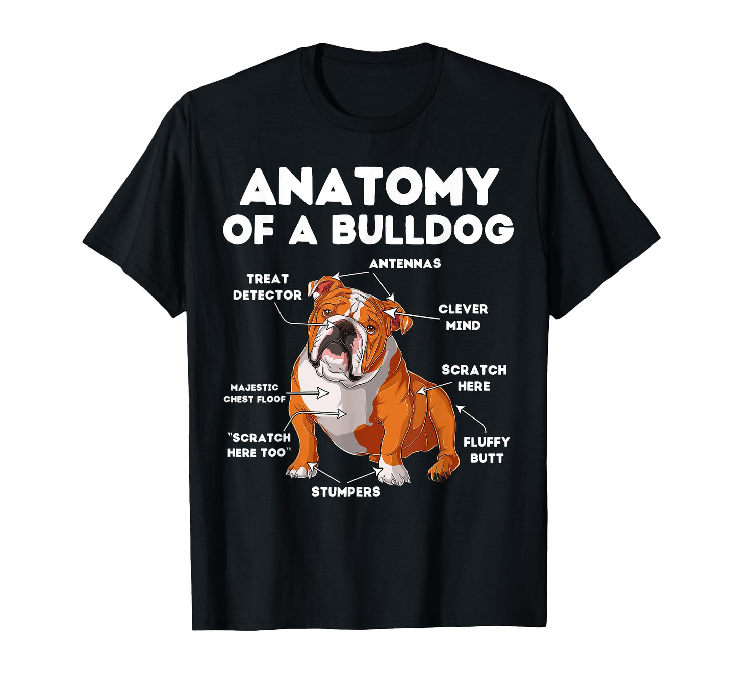 Anatomy of a Bulldog T-Shirt for Men Women Girls Kids