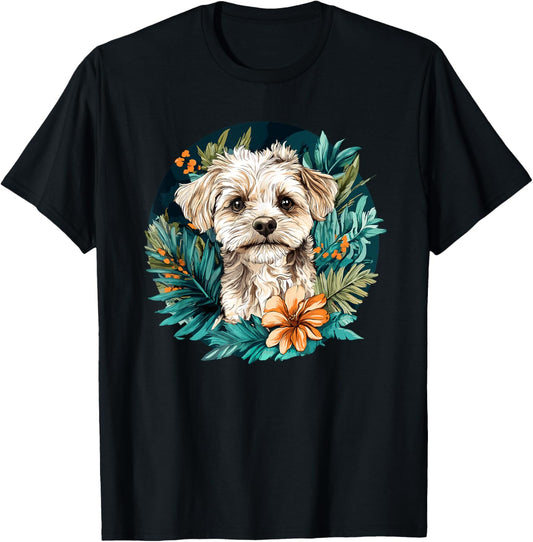 Havanese Dog Tropical Flowers T-Shirt