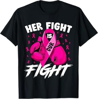 Breast Cancer Her Fight Is Our Fight Breast Cancer Awareness T-Shirt