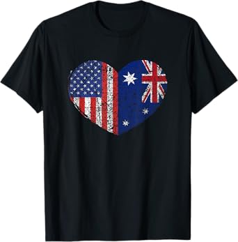 USA Australia Heart - Dual Citizenship T-Shirt