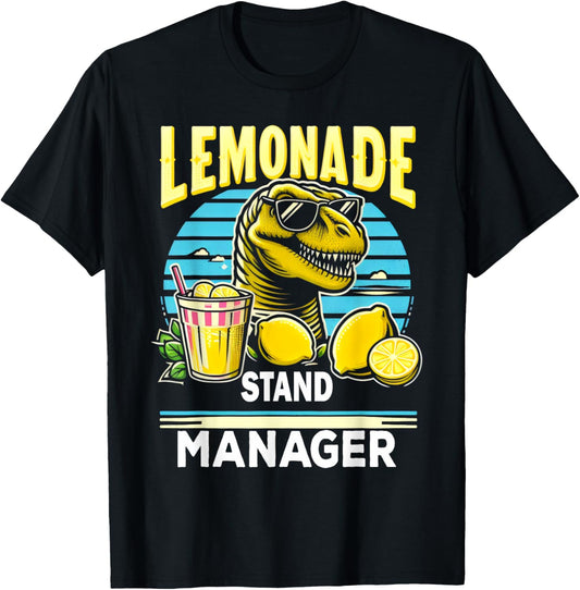 Dinosaur T Rex Lemonade Stand Manager T-Shirt