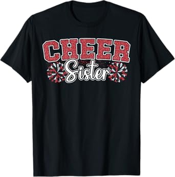 Cheer Sister My Favorite Cheerleader Calls Me Sisters Red T-Shirt
