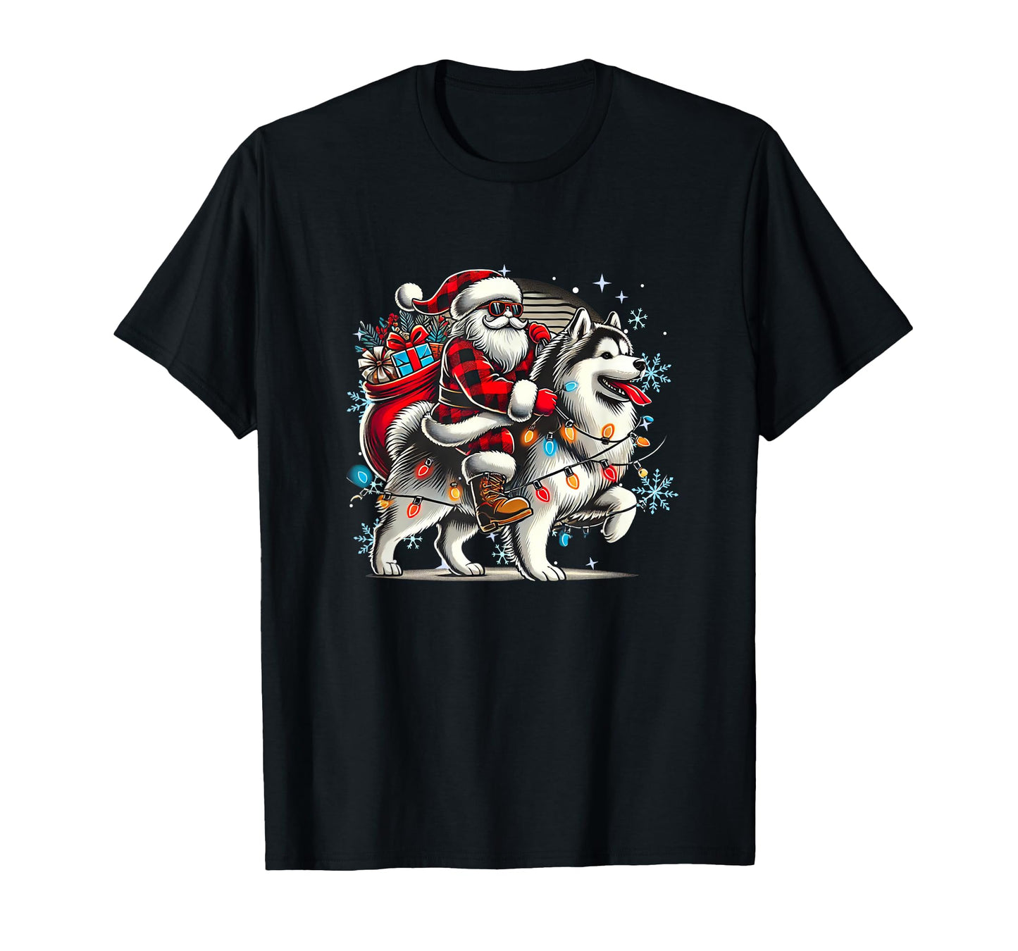 Alaskan Malamute Christmas Xmas Alaskan Malamute Lover T-Shirt