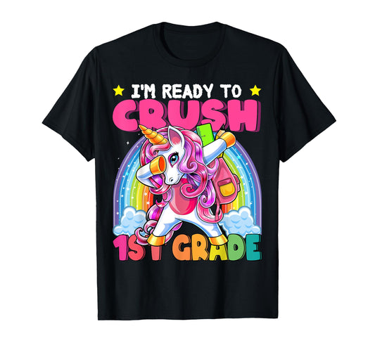 Crush 1st Grade Dabbing Unicorn Back to School Girls Gift T-Shirt