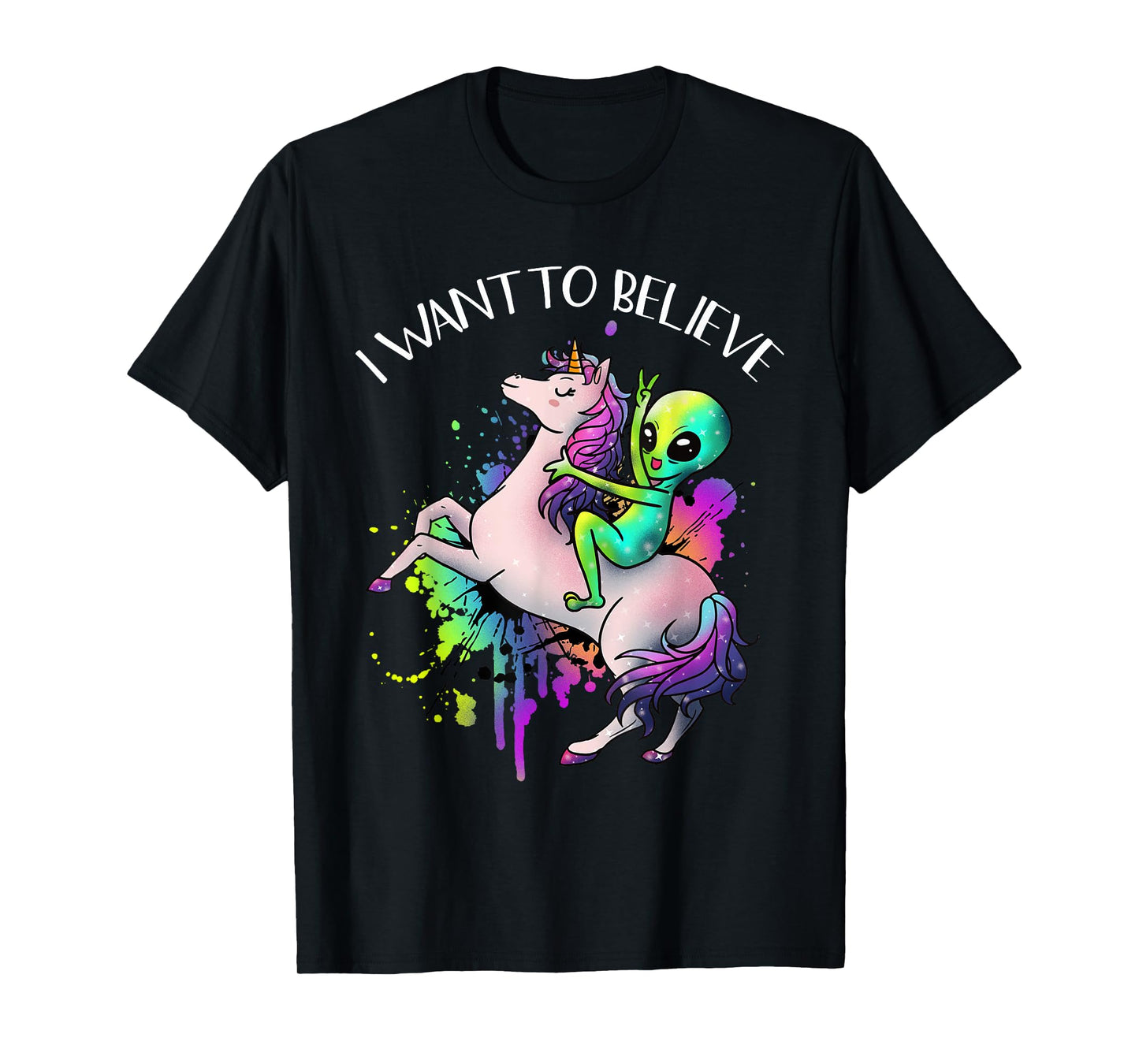 I Want To Believe Unicorn Alien Horn Extraterrestrial Gift T-Shirt