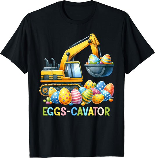 Eggscavator Easter Egg Hunt Construction Trucks Toddler Boys T-Shirt