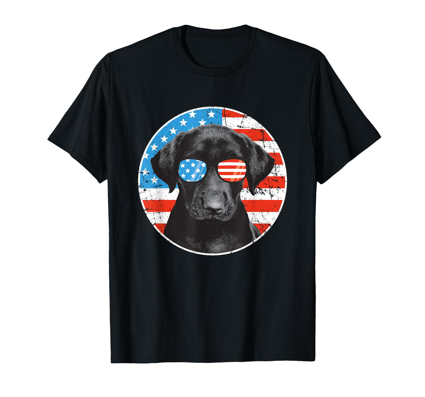Fourth Of July Dog American Flag July 4th Labrador Retriever T-Shirt