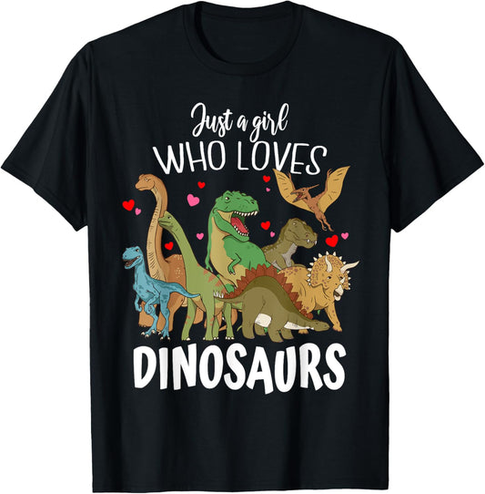 Dinosaur Just a Girl Who Loves Dinosaurs T-Rex Brachiosaurus T-Shirt