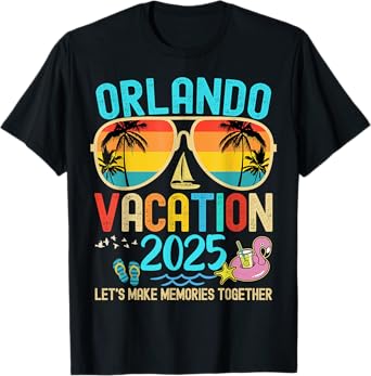 Retro Orlando Vacation 2025 Matching Family Friends Group T-Shirt