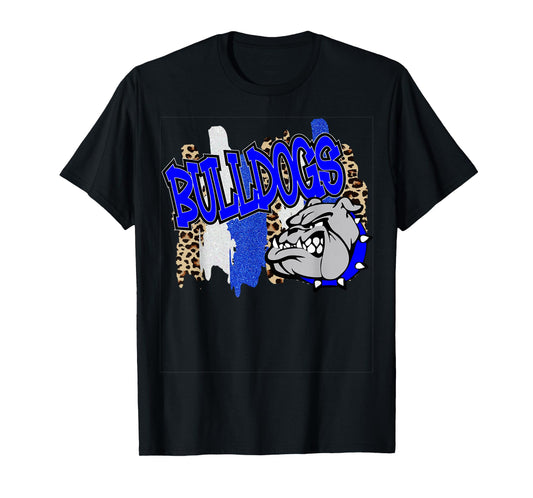 Bulldogs Swash School Spirit Blue White T-Shirt