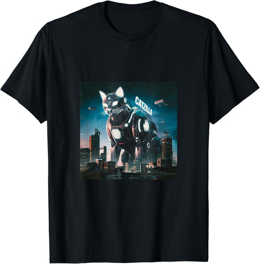 Catzilla Cyber Cat – Futuristic Robot Feline Catzilla T-Shirt