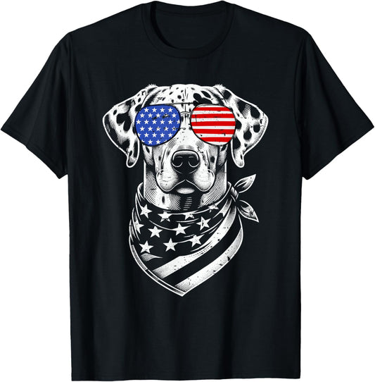 Catahoula Leopard Dog Patriotic 4th of July American US Flag T-Shirt