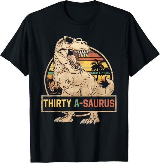 Thirty a Saurus Birthday T Rex 30 Year Old Dino 30th Dino T-Shirt