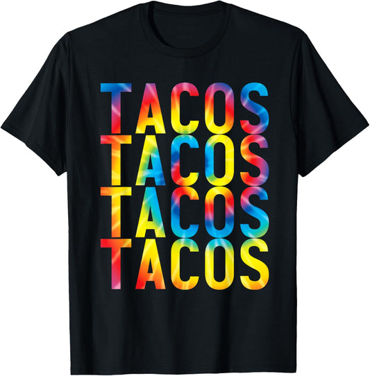 Retro Tacos Vintage Tie Dye Taco Tuesday Mexican Tee T-Shirt