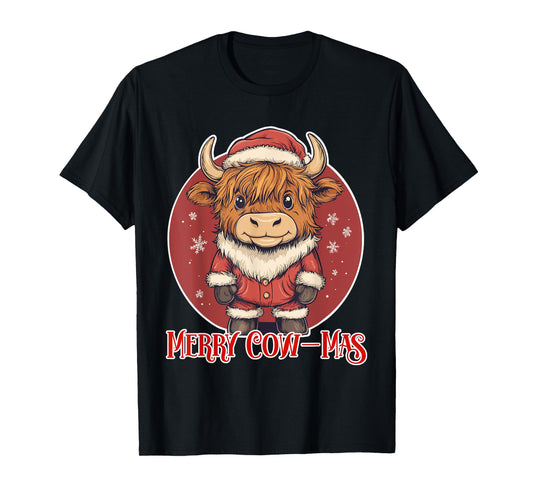 Xmas Merry Cow-Mas Cute Highland Cow Christmas T-Shirt