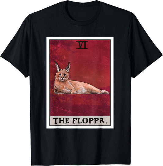 The Floppa Caracal Cat Tarot Card Funny Meme T-Shirt