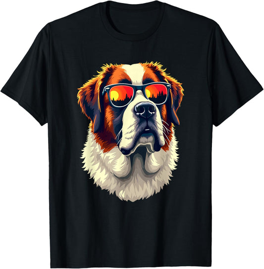 Retro Sunglasses Saint Bernard St. Bernard T-Shirt