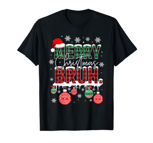 Bruh Meme Funny Saying Bro Greeting Teens Boys Men Christmas T-Shirt