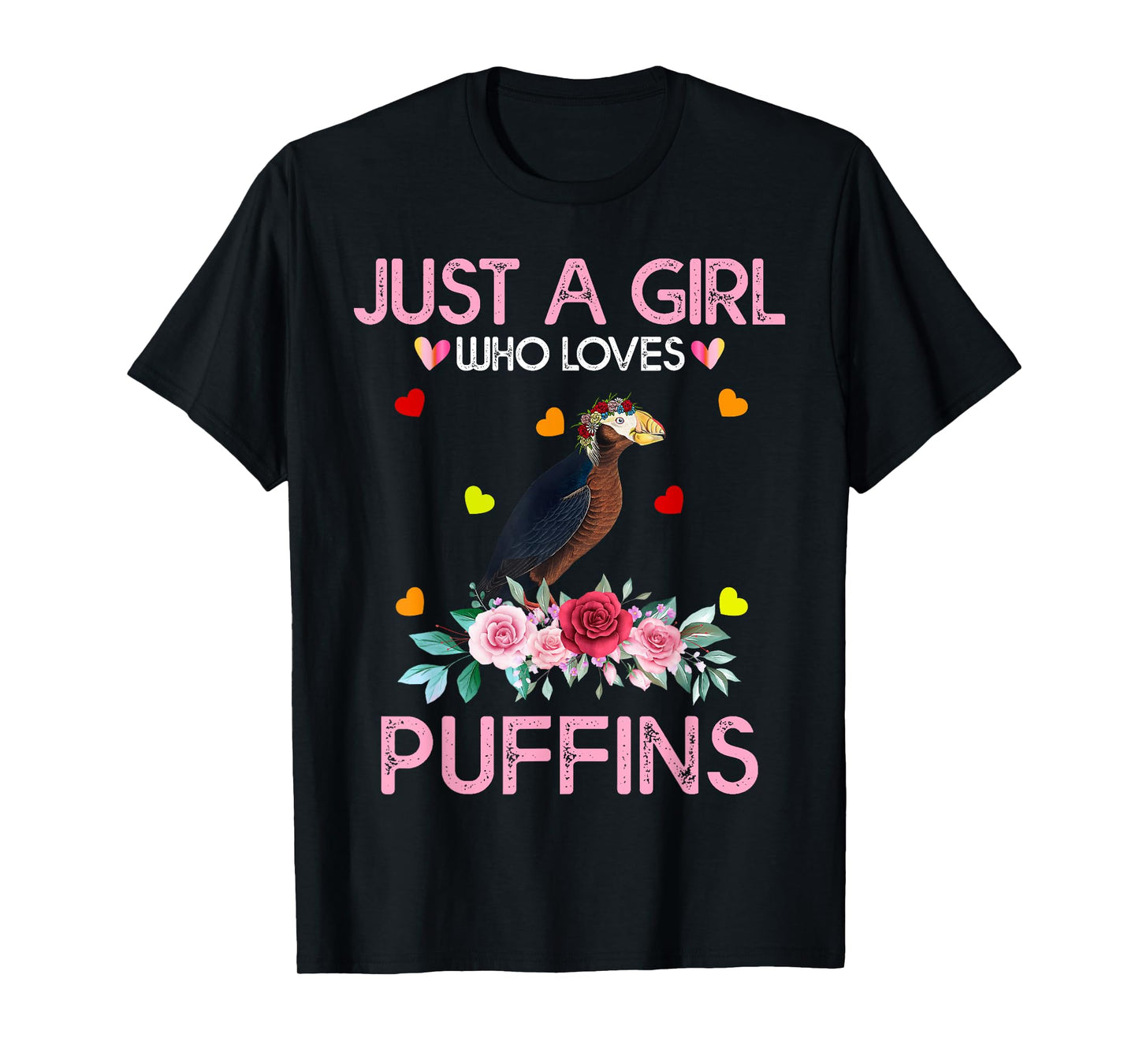 Puffin Tee For Women Kids Gift Just A Girl Who Loves Puffins T-Shirt