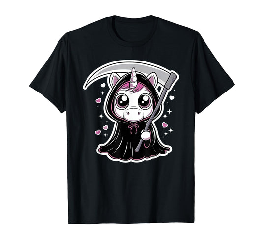 Kawaii Grim Reaper Unicorn T-Shirt