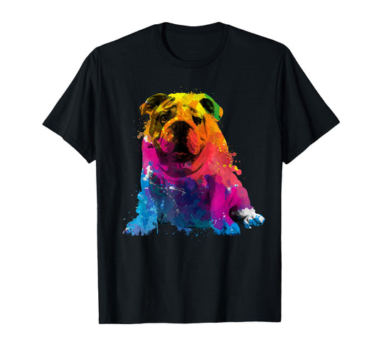 Cool Bulldog Art For Men Women Dog English Bulldog Lover T-Shirt