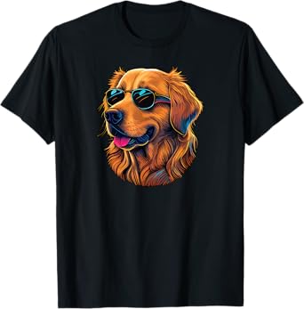 Dad Mom Cool Dog Sunglasses - Golden Retriever T-Shirt for Men Women