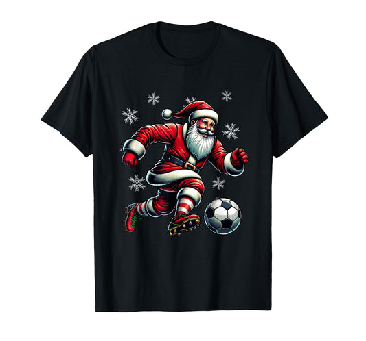 Soccer Santa Holiday Xmas Soccer Player Christmas T-Shirt