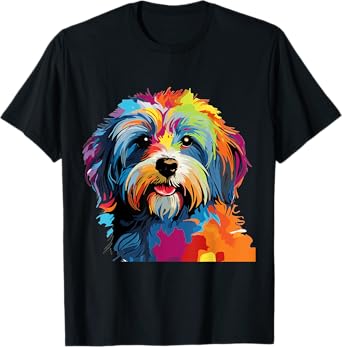 Havanese Dog Breed Pet Cute Colorful Pop Art Graphic T-Shirt